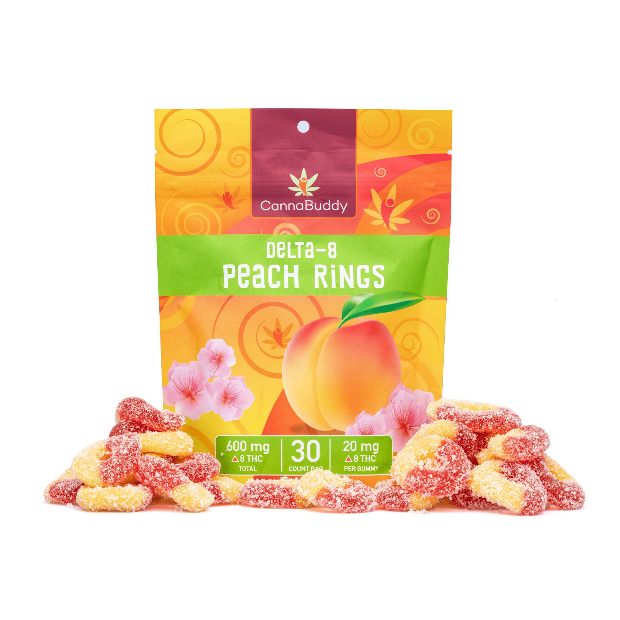 Delta 8 Peach Rings (600 mg Total Delta 8 THC)