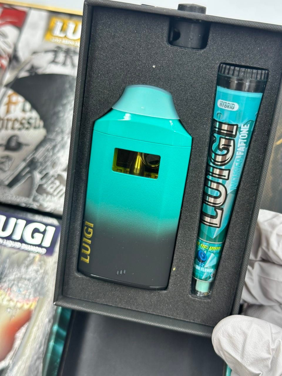 LUIGI 2G DISPOSABLE WITH PRE ROLL BLACK BOX – LIVE RESIN LIQUID DIAMOND