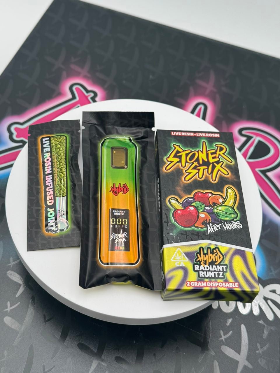 STONER STIX AFTER HOURS 2G DISPOSABLE + PRE ROLL – LIVE RESIN + LIVE ROSIN