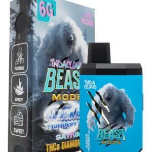 Alaskan Thunerf*ck IndaCloud Beast Mode THCA Live Resin Diamonds Disposable 6G