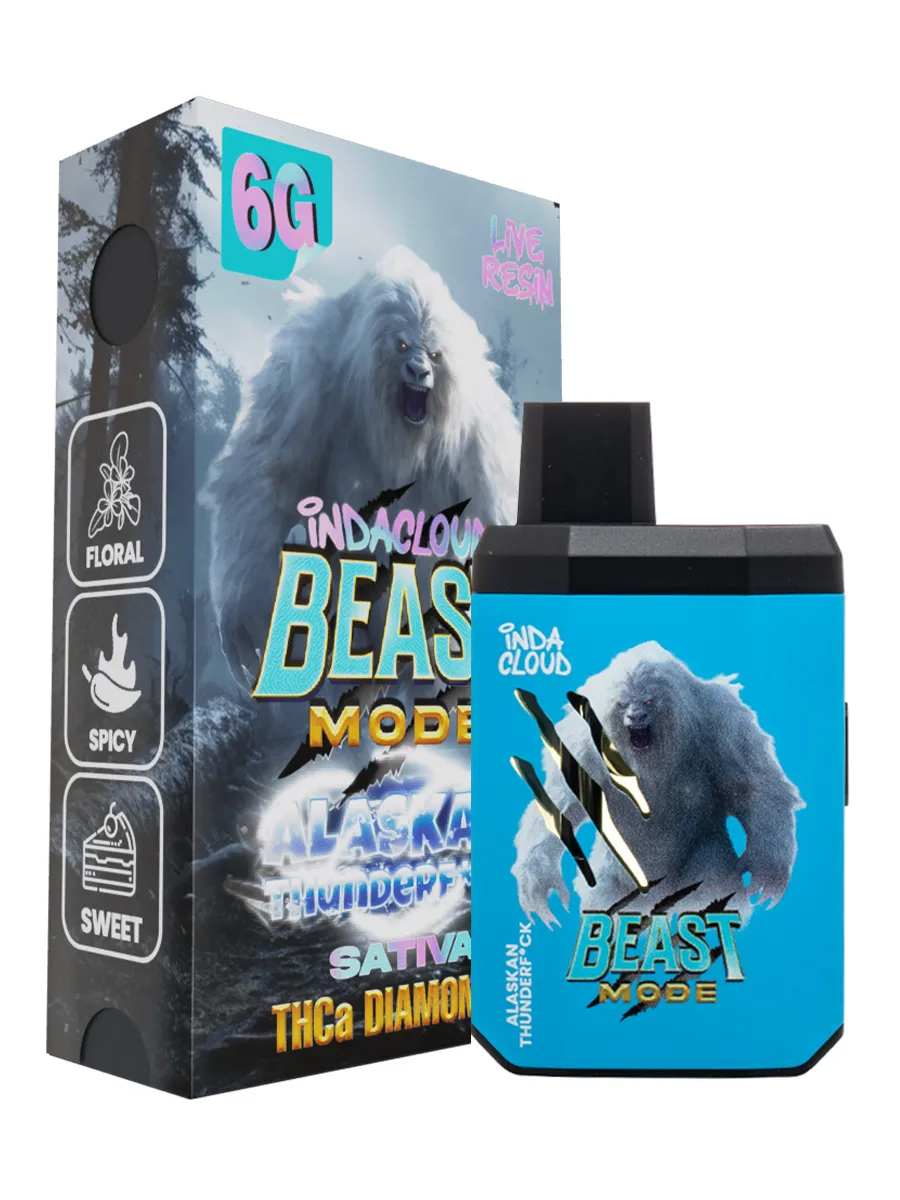 Alaskan Thunerf*ck IndaCloud Beast Mode THCA Live Resin Diamonds Disposable 6G