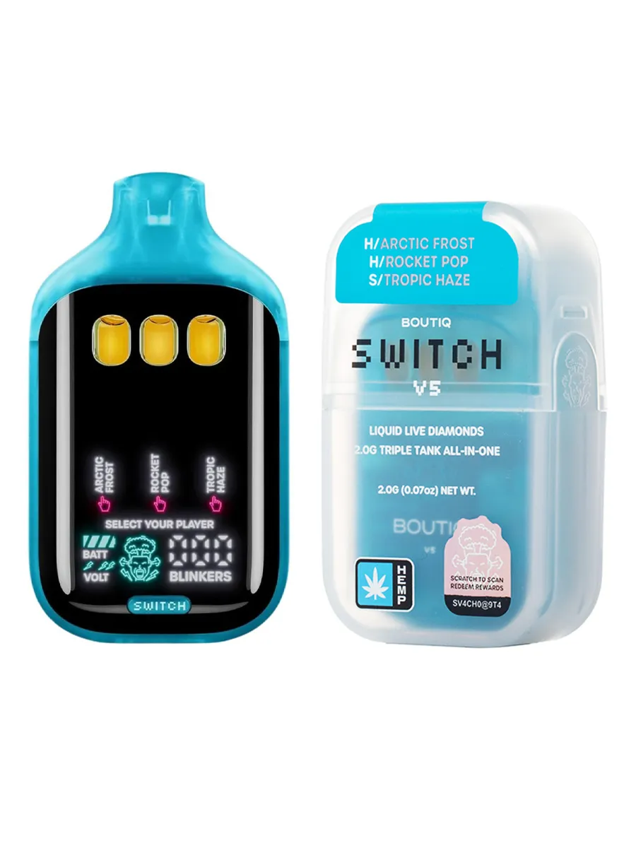 Arctic Frost | Rocket Pop | Tropic Haze Boutiq Switch V5 Liquid Live Diamonds Disposable 2G