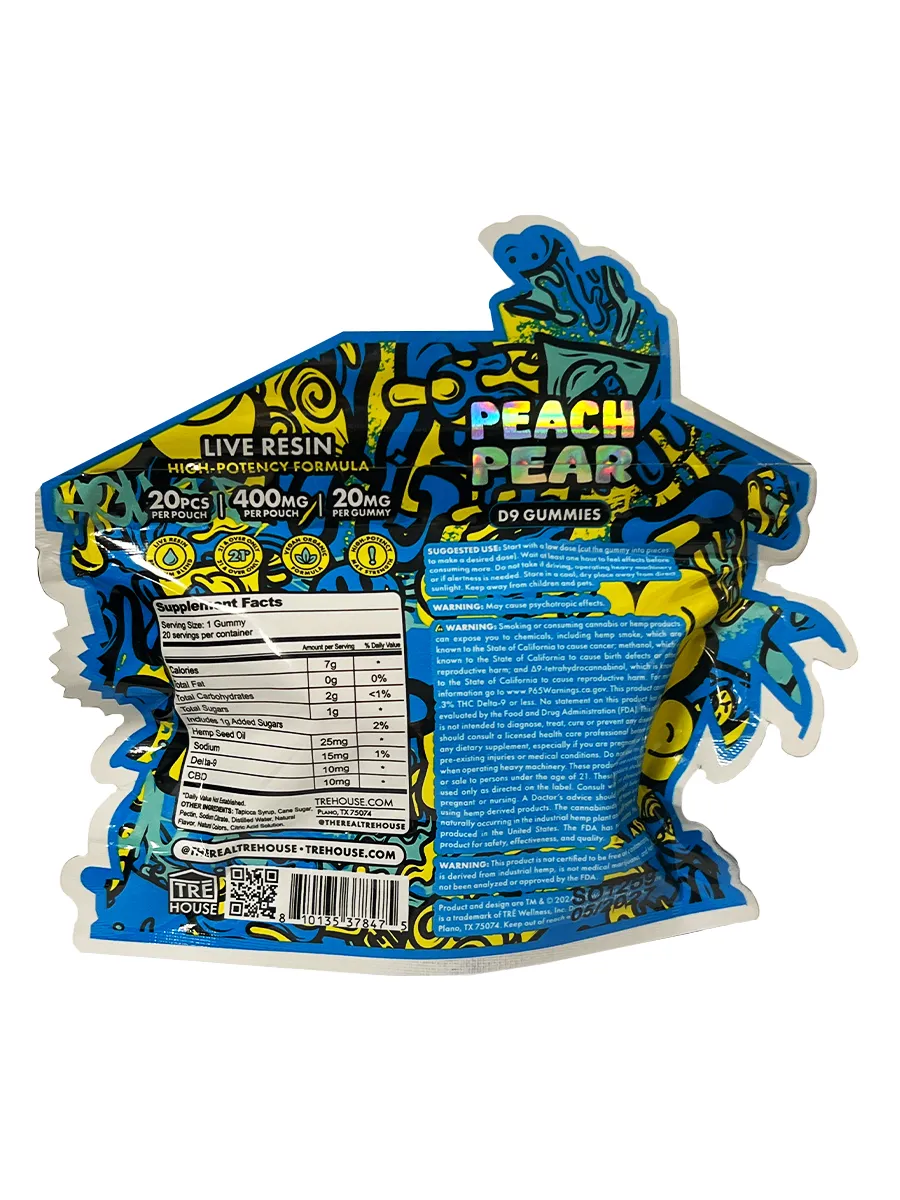 Peach Pear Tre House D9 + CBD Gummies 400mg - Image 2