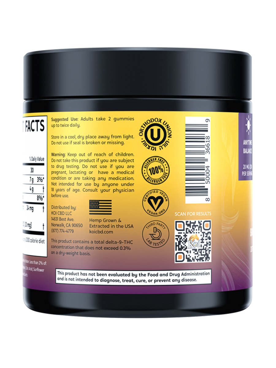 Berry Lemonade Koi Broad Spectrum CBD Anytime Balance Gummies 200mg - Image 2
