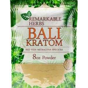 Bali Red Vein Mitragyna Speciosa Remarkable Herbs Kratom Powder 8oz Bag