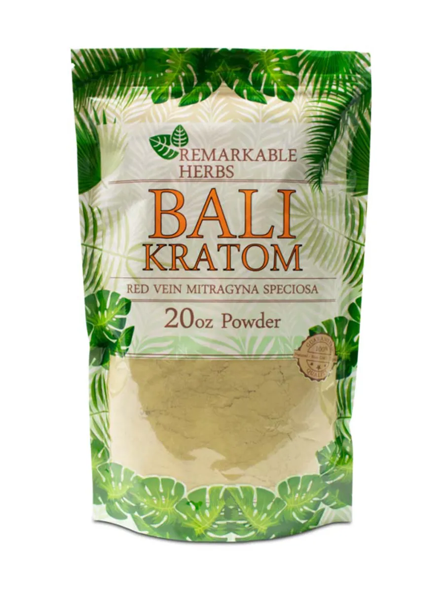 Bali Red Vein Remarkable Herbs Kratom Powder 20oz Bag