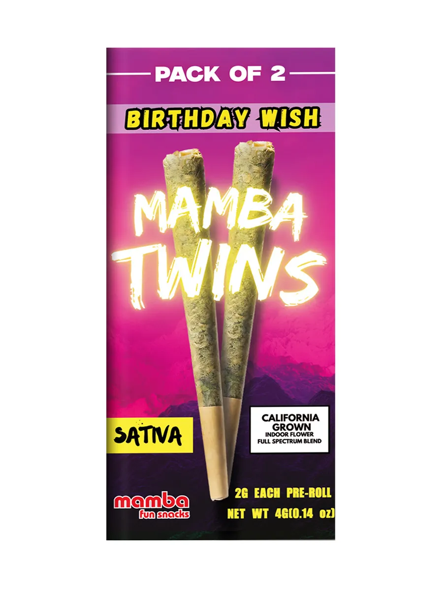 Birthday Wish Mamba Twins Full Spectrum THCP Pre-Roll 2ct