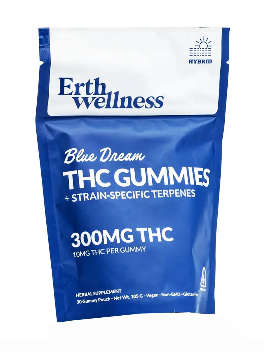 Blue Dream Erth Wellness D9 THC Strain-Specific Terpenes Gummies 30ct 300MG