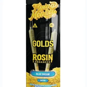Blue Dream Flying Monkey Golds Rosin Enhanced Diamond Infused Pre-Rolls 2×1.65G