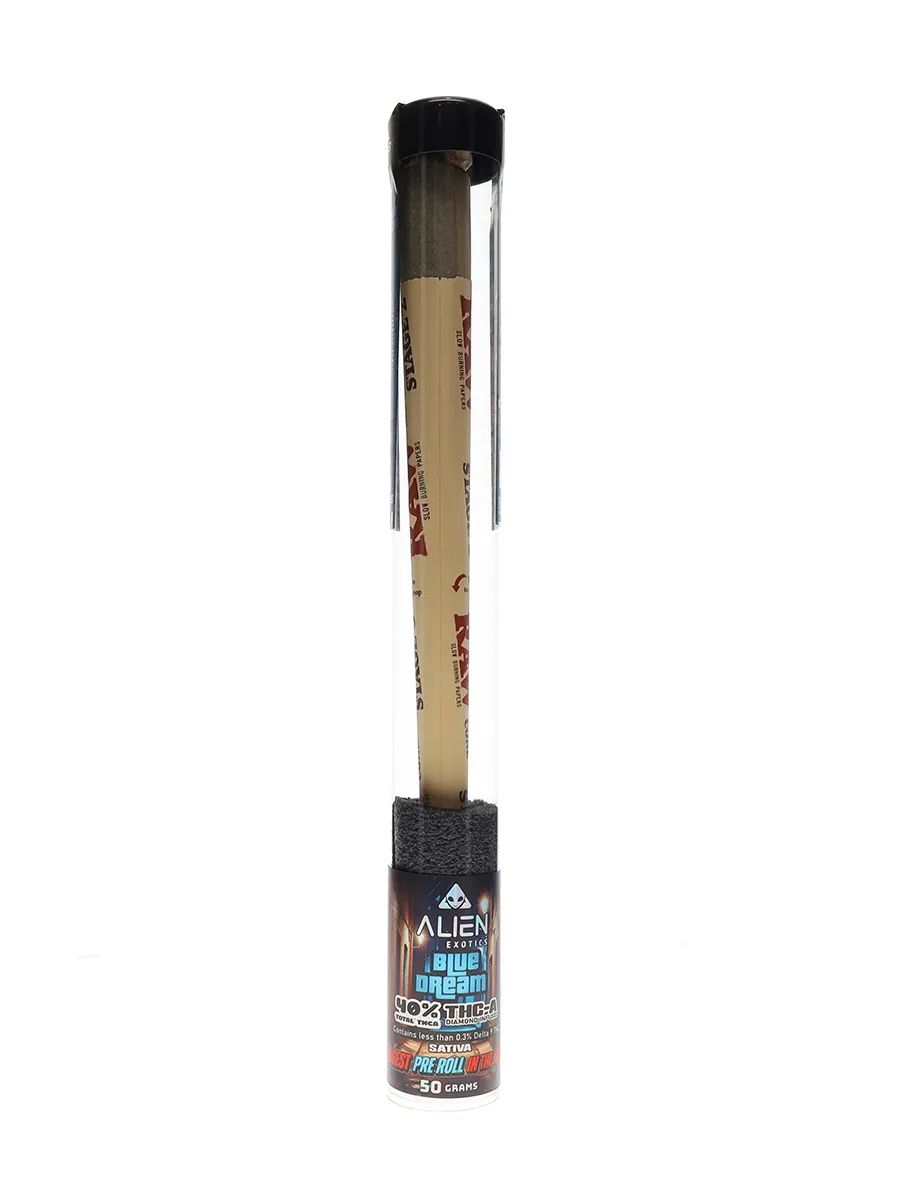 Blue Dream RAW Challenge Cone x Alien Exotics THC-A Diamond Infused Pre-Rolls 50G - Image 2