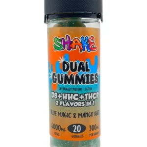 Blue & Mango Haze Shake D8+HHC+THCP 2 Flavors in 1 Dual Gummies 6000mg
