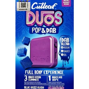 Blue Razz Kush Cutleaf Duos Pop & Dab Vape 1ct x Gummies 3ct