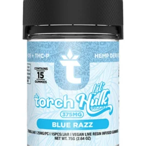 Blue Razz Torch Lil Hulk HHC | D9 | THCP Gummies 375mg 15ct