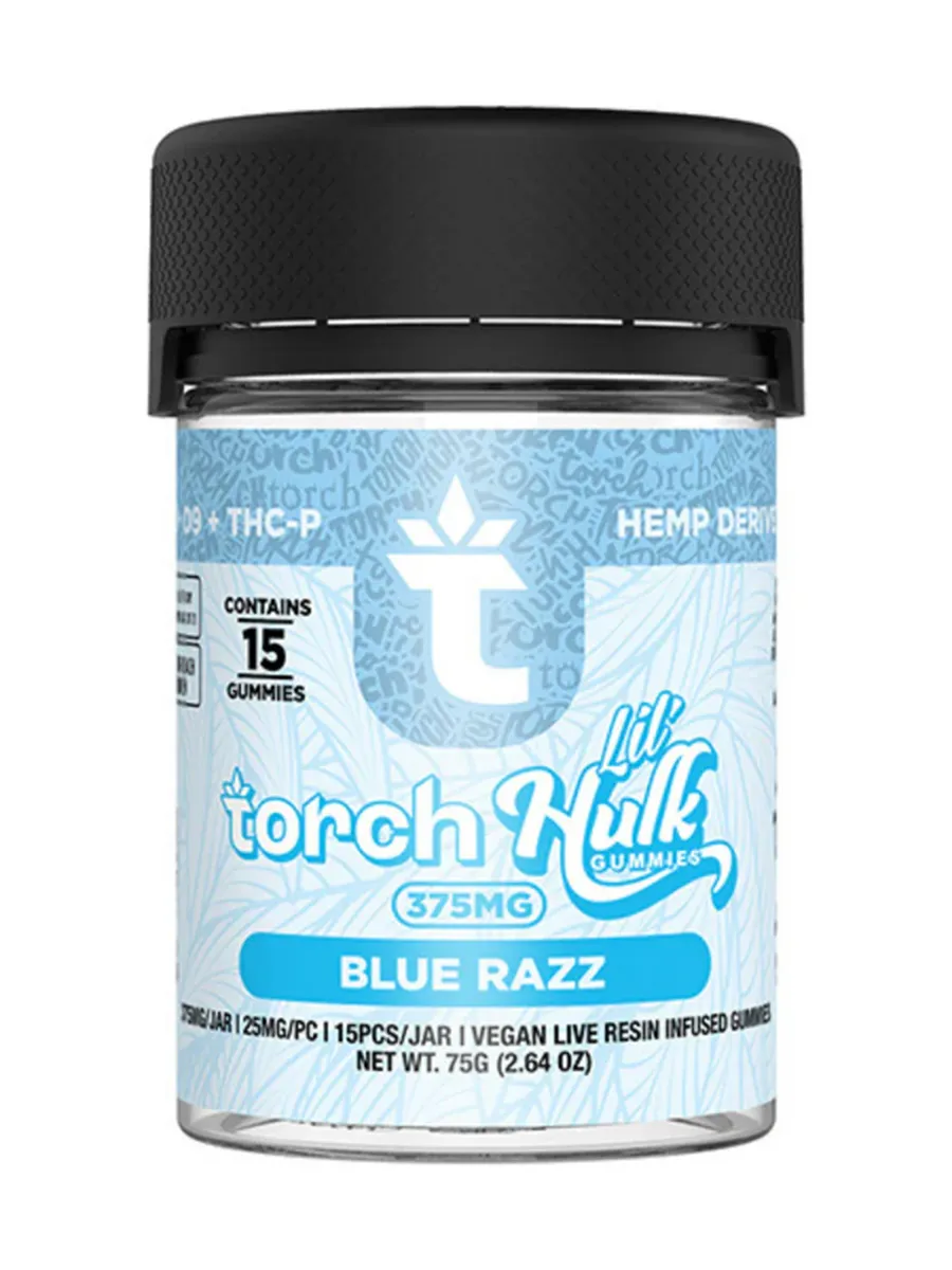 Blue Razz Torch Lil Hulk HHC | D9 | THCP Gummies 375mg 15ct