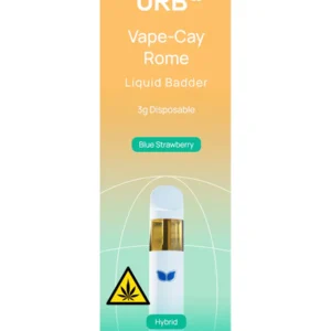 Blue Strawberry URB Vape-Cay Rome Liquid Badder Disposable 3G