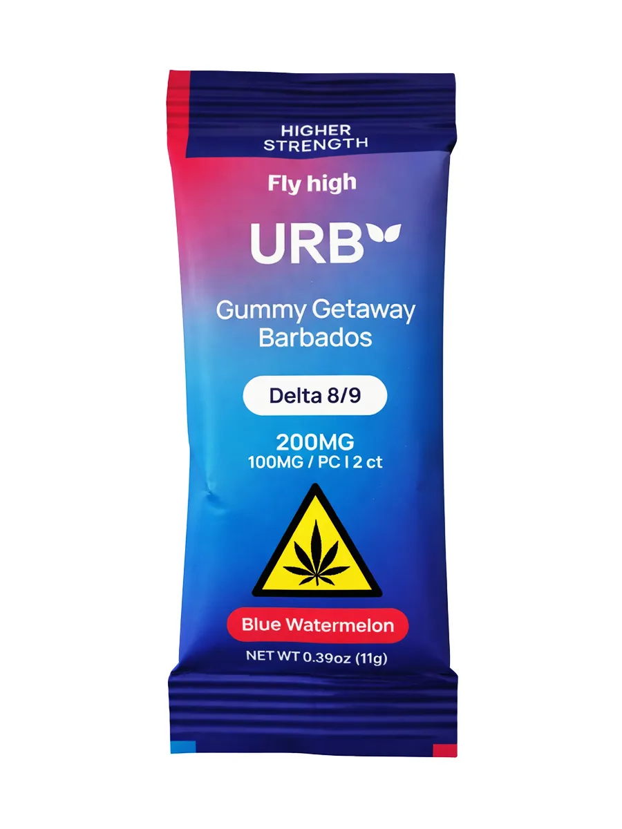 Blue Watermelon URB Gummy Getaway Barbados Delta 8/9 200MG