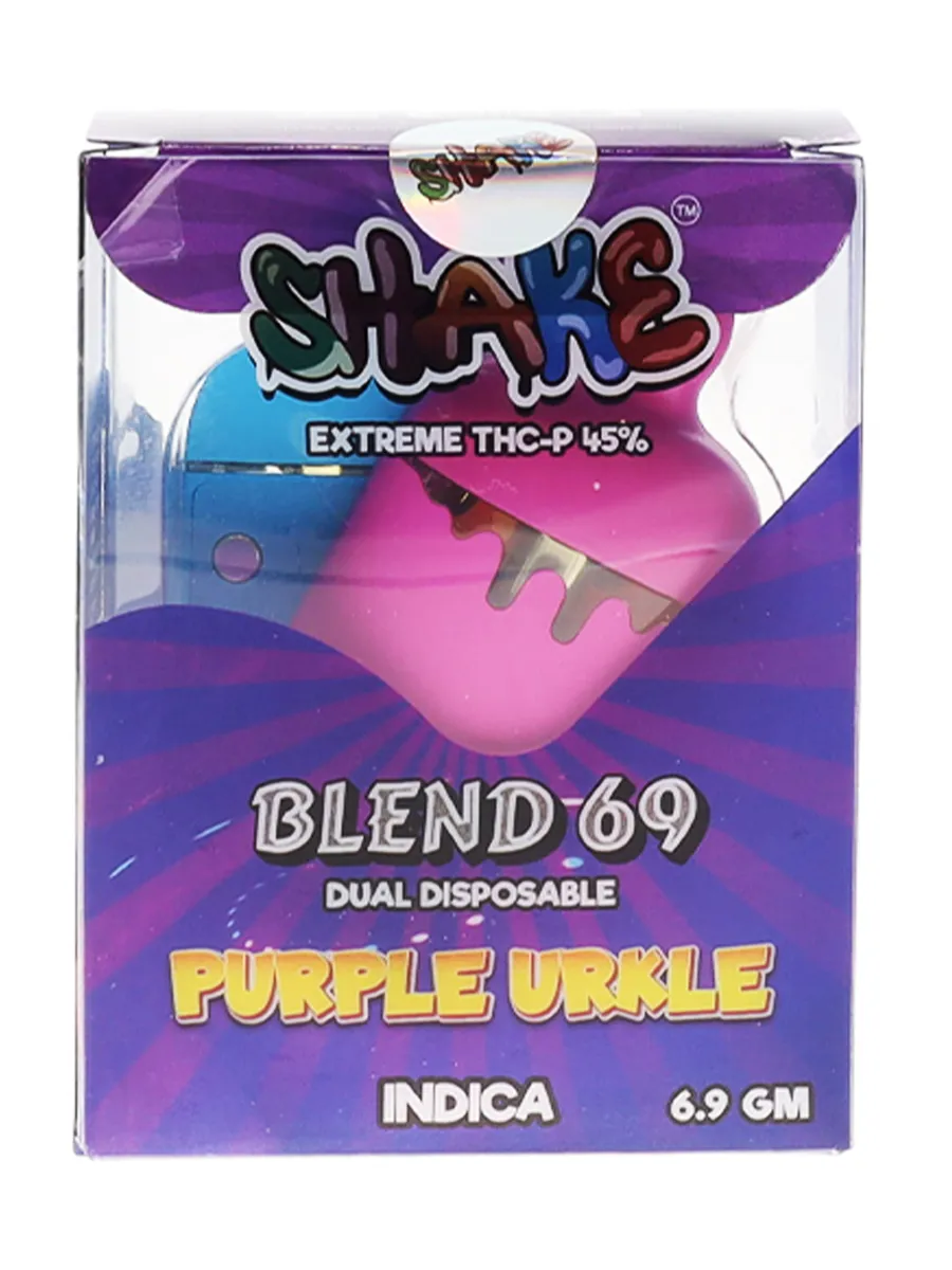 Blue Z X Purple Urkle Shake Extreme THC-P Blend 69 Dual Disposable 6.9 G