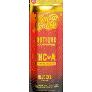 Blue ZKZ Flying Monkey THC-A Diamond Infused Boutique Collection Pre-Roll 4G