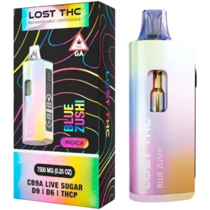 Blue Zushi Lost THC D9+D6+THCP+THCA Live Sugar Rechargeable Disposable 7500MG