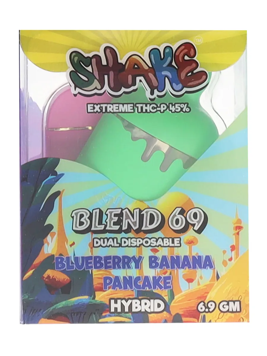 Blueberry Banana Pancake X Purple Urkle Shake Extreme THC-P Blend 69 Dual Disposable 6.9 G