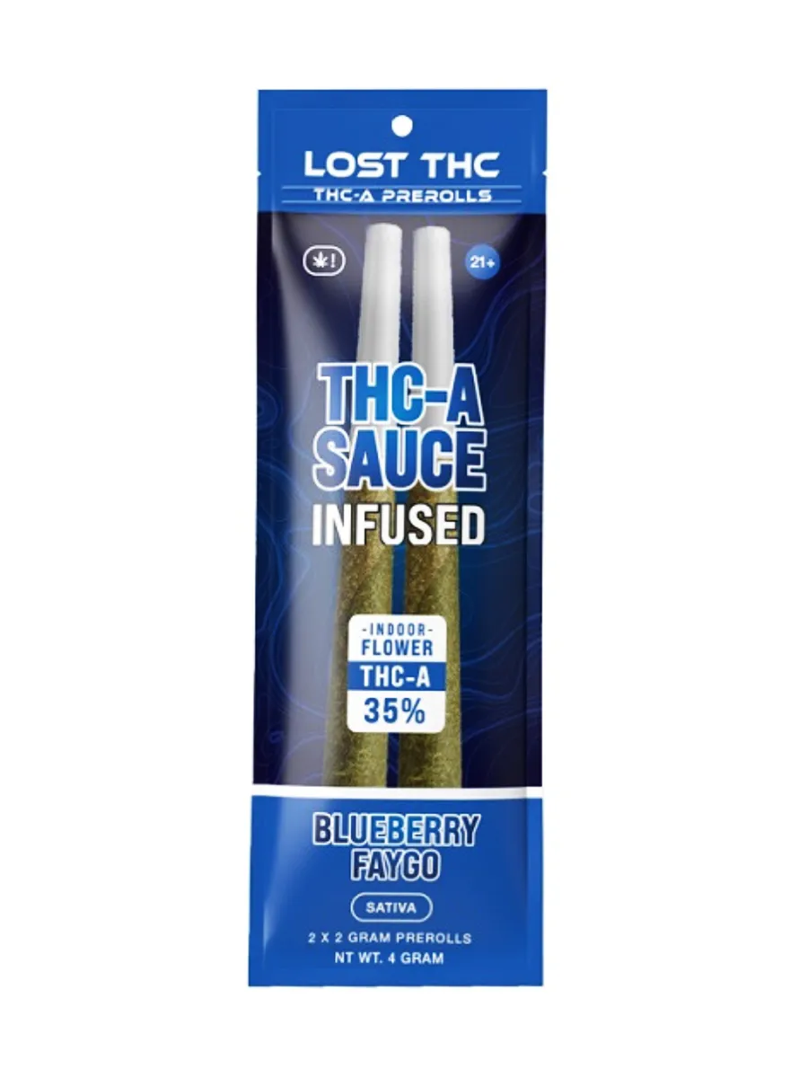 Blueberry Faygo Lost THC THC-A Sauce Infused Pre-Roll 2ct 2g