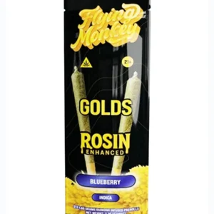 Blueberry Flying Monkey Golds Rosin Enhanced Diamond Infused Pre-Rolls 2×1.65G