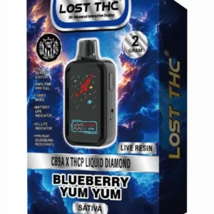 Blueberry Yum Yum Lost THC CB9A x THCP Liquid Diamond Live Resin Disposable 2G