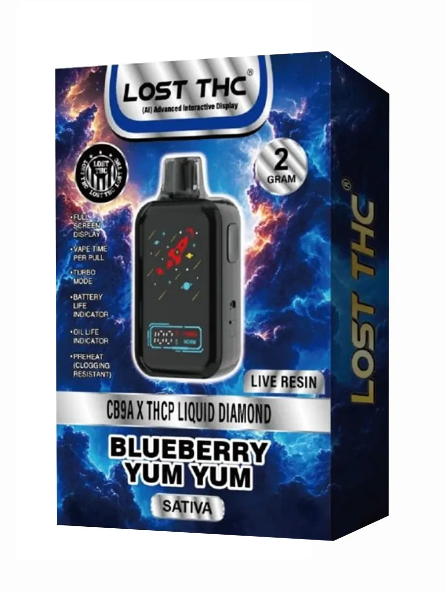 Blueberry Yum Yum Lost THC CB9A x THCP Liquid Diamond Live Resin Disposable 2G