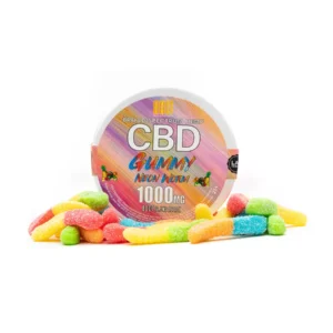 Bolt CBD Neon Mix Fruit Flavored Worm Gummies 1000mg
