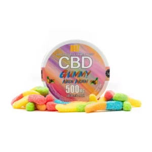 Bolt CBD Neon Mix Fruit Flavored Worm Gummies 500mg