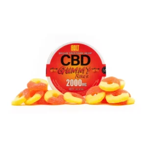 Peach Bolt CBD Gummy Rings 2000mg