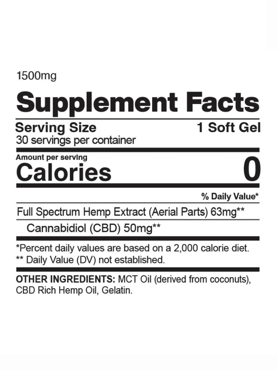 CBDfx Ultra Full Spectrum CBD Gel Capsules 1500mg - Image 2