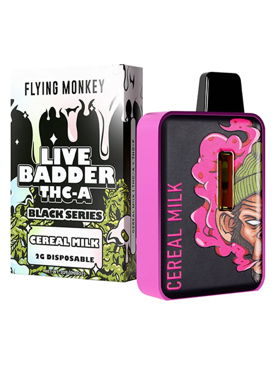 Cereal Milk Flying Monkey Live Badder THCA Black Series Disposable 2G