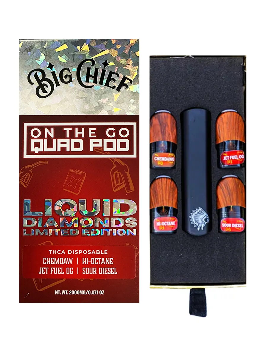 Chemdaw Big Chief On the Go Quad Pod Liquid Diamond THCA Vape 0.5G