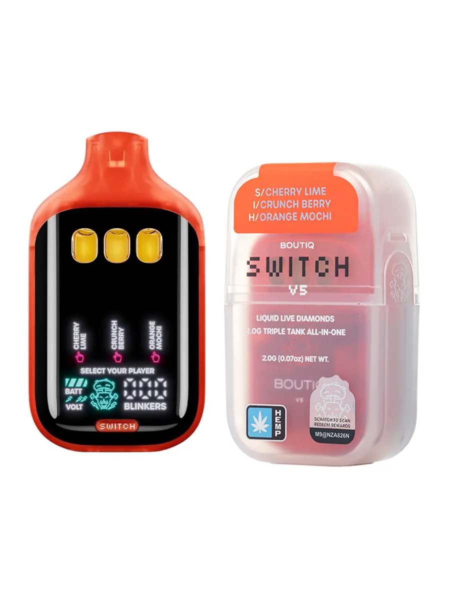 Cherry Lime | Crunch Berry | Orange Mochi Boutiq Switch V5 Liquid Live Diamonds Disposable 2G