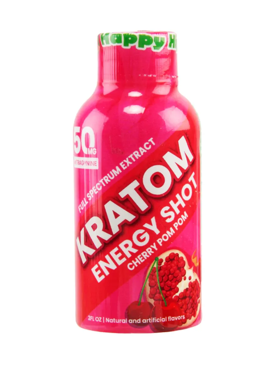 Cherry Pom Pom Happy Hippo Kratom Energy Shot 50mg