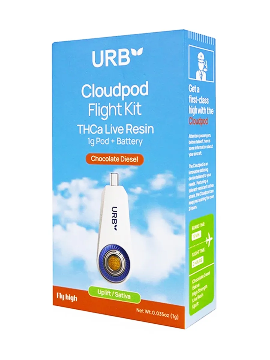 Chocolate Diesel Uplift URB Clouded Flight Kit THCA Live Resin 1g Pod + Battery