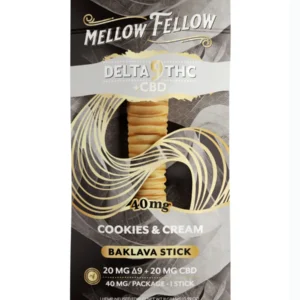 Cookies & Cream Mellow Fellow Delta 9 CBD Baklava Stick 40mg