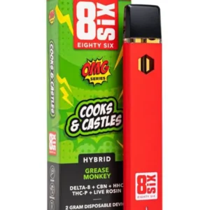 Cooks & Castles Grease Monkey 8SIX OMG Series Live Rosin Blend Disposable 2G