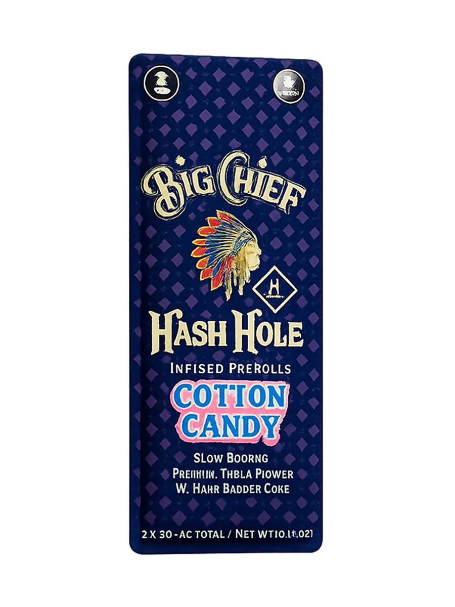 Cotton Candy Big Chief Hash Hole THCA Infused Pre-Roll 2ct 2G