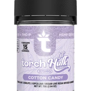 Cotton Candy Torch Lil Hulk HHC | D9 | THCP Gummies 375mg 15ct