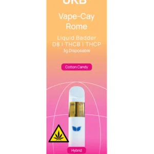 Cotton Candy URB Vape-Cay Rome Liquid Badder Disposable 3G