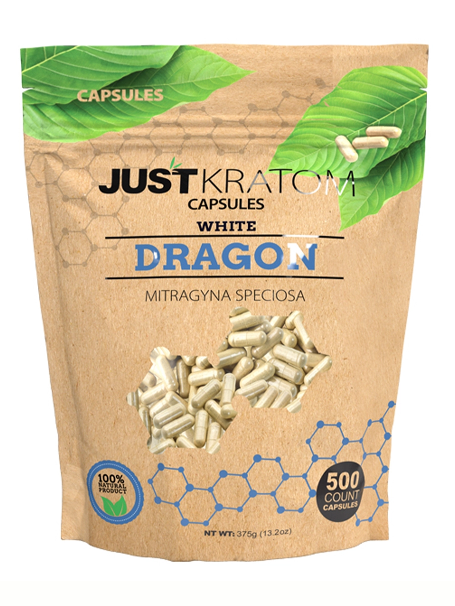 White Dragon Just Kratom Mitragyna Speciosa Capsules 1000ct