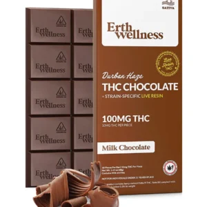 Durban Haze Milk Chocolate Erth Wellness Delta 9 THC Chocolate Bar 100mg