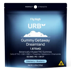 Elderberry & Blueberry Fly High Urb Gummy Getaway Dreamland Botanically Infused THC Gummies 1875mg 30ct