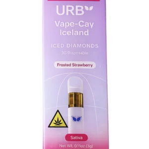 Frosted Strawberry URB Vape-Cay Iceland Disposable Vape 3G