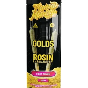 Fruit Punch Flying Monkey Golds Rosin Enhanced Diamond Infused Pre-Rolls 2×1.65G