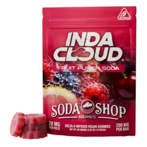 Fruit Punch Soda IndaCloud D9 Infused Vegan Gummies 200MG