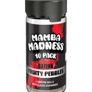 Fruity Pebbles Mamba Madness Full Spectrum Blend Pre Rolls 10 Pack Jar 2GM