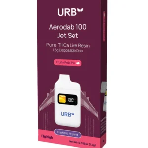 Fruity Pebble Pie URB Aerodab 100 Jet Set Pure THCA Live Resin Disposable 1.5G